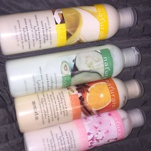 4 bottles of avian naturals hand and body lotion.